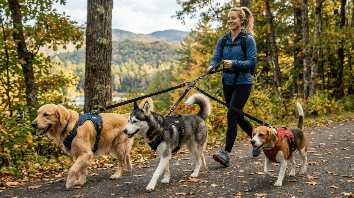 Best harness designs for walking multiple dogs at once