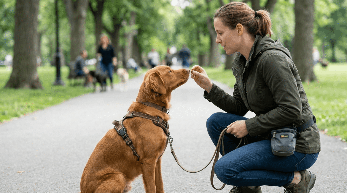 Training technique to prevent and stop dog lunging behavior